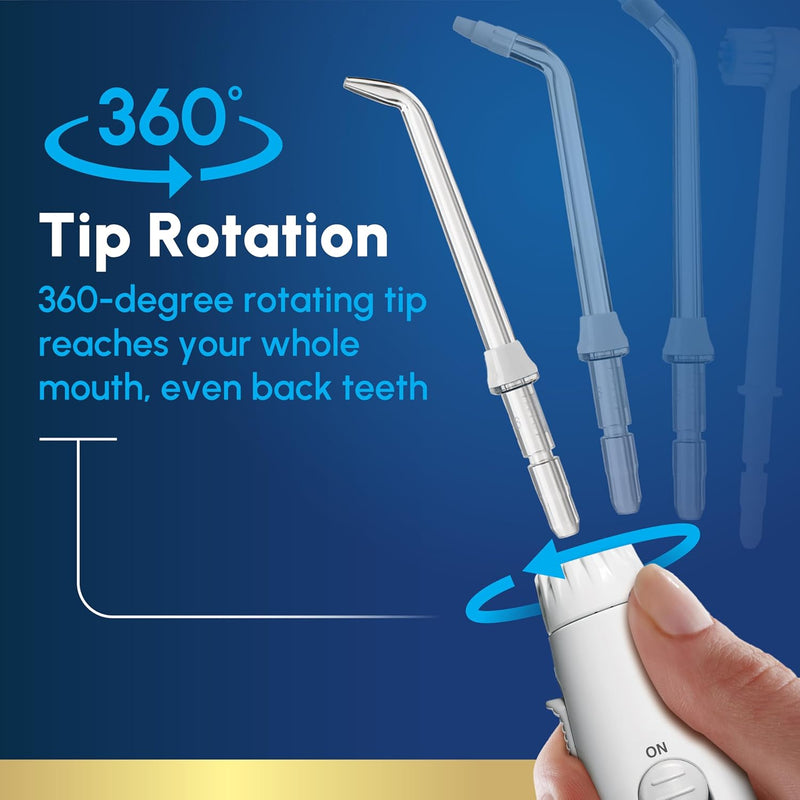 Waterpik Aquarius Water Flosser Professional For Teeth, Gums, Braces, Dental Care, Electric Power With 10 Settings, 7 Tips For Multiple Users And Needs, ADA Accepted, White WP-660