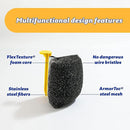 Scrub Daddy BBQ Daddy + Refill Heads | BBQ Cleaning Brush with Scraper & Bottle Opener, Barbeque Grill Cleaner, Wire Bristle Free, Barbecue Cleaner Brushes