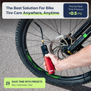 Tire Inflator Bike Pump, Air Pump for Car, Bike, Scooter Tires, Rechargeable Air Compressor Pump with Schrader, Presta, Dunlop Valve Adapters (Bp188 Red)
