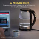 COSORI Electric Kettle Temperature Control with 6 Presets, Hot Water Boiler & Tea Heater, 100% Stainless Steel Filter, Inner Lid & Bottom, 60min Keep Warm&Boil-Dry Protection, BPA Free, 1.7L, Black