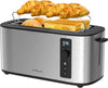 Long Slot 4 Slice Toaster, Countdown Timer, 6 Browning Settings, Cancel/Bagel/Defrost Functions, Built-in Warming Rack, Removable Crumb Tray, Extra-Wide Long Slots - Stainless Steel