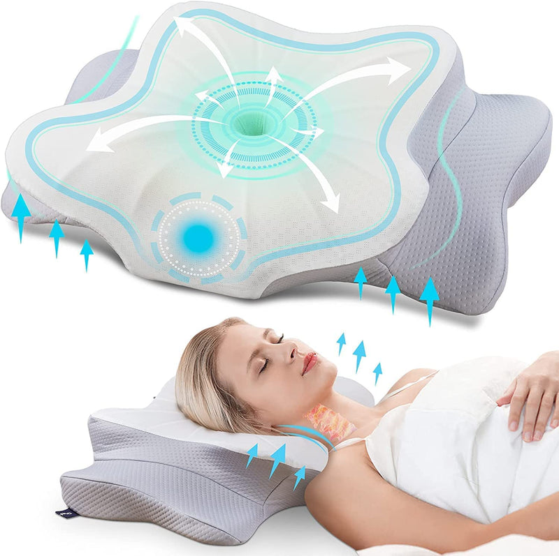 DONAMA Cervical Pillow for Neck Pain Relief,Contour Memory Foam Pillow for Sleeping