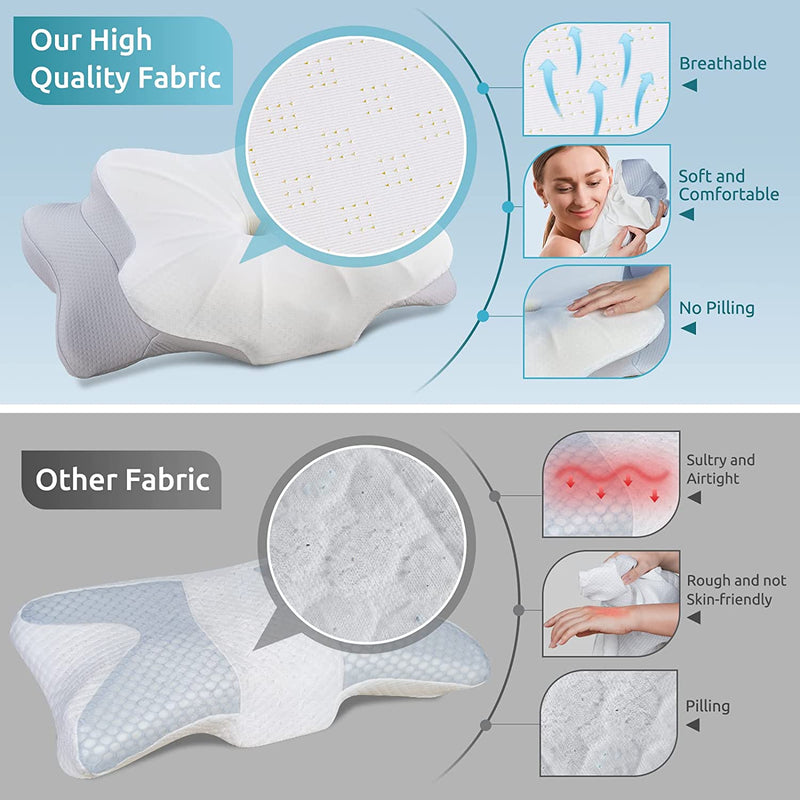 DONAMA Cervical Pillow for Neck Pain Relief,Contour Memory Foam Pillow for Sleeping