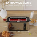 Anfilank Toaster 4 Slice with Countdown Timer, Extra Wide Slots for Bagels and Waffles, 6 Browning Settings, Removable Crumb Tray, Stainless Steel