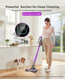 MQDXE Cordless Stick Vacuum Cleaner: 550W Powerful Suction, LED Display, 55 Min Runtime, Anti-Tangle Brush, Rechargeable Battery, Lightweight for Home, Pet...