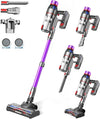 MQDXE Cordless Stick Vacuum Cleaner: 550W Powerful Suction, LED Display, 55 Min Runtime, Anti-Tangle Brush, Rechargeable Battery, Lightweight for Home, Pet...