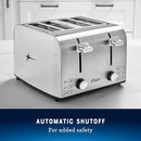 Oster 4 Slice Toaster, With 7 Browning Settings, Extra Wide Slots For Bagels and Special Breads, Removable Easy-to-Clean Crumb Tray, Cancel/Defrost/Bagel, Stainless Steel