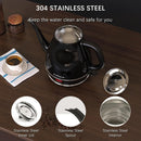 Electric Gooseneck Kettle, 1L 1500W Fast Boil, 100% Stainless Steel BPA Free Pour-Over Coffee & Tea Kettle, Water Boiler with Auto Shut & Boil-Dry Protection, Black