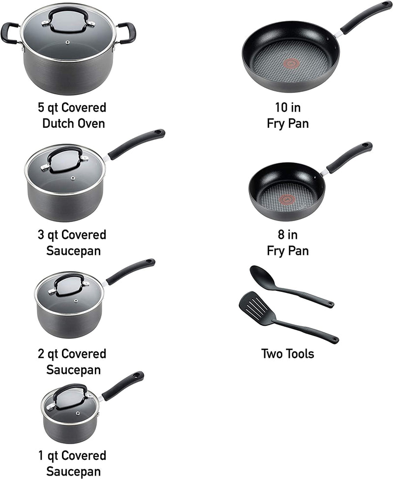T-fal Ultimate Hard Anodized Nonstick Cookware Set 12 Piece