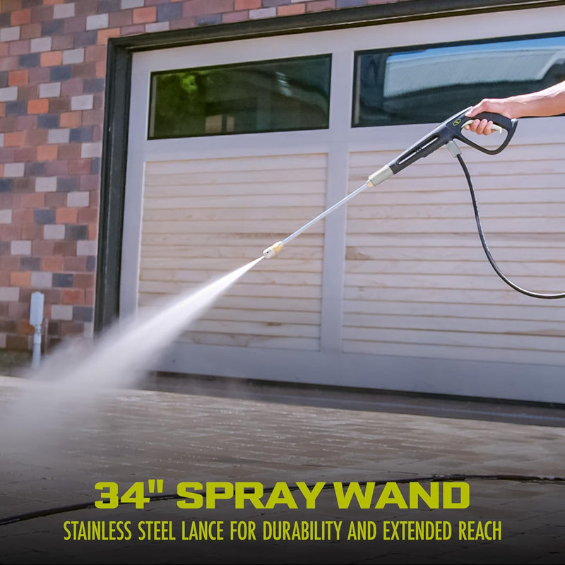 Sun Joe SPX3000 14.5-Amp 2030 PSI Max 1.76 GPM Max Electric High-Pressure Washer w/ 5 Quick-Connect Tips, Detergent Tanks, Cleans Cars, Fences, Patios, Decks, Sidewalks, 15.6 x 13.5 x 33.9