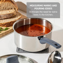 T-Fall 12-Piece Stainless Steel Cookware Set, Induction Compatible, Oven Safe 350°F, Includes Stewpots, Stockpot, Saucepan, Lids & Tools, Dishwasher Safe