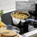 T-Fall 12-Piece Stainless Steel Cookware Set, Induction Compatible, Oven Safe 350°F, Includes Stewpots, Stockpot, Saucepan, Lids & Tools, Dishwasher Safe