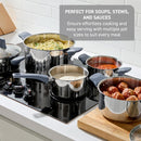 T-Fall 12-Piece Stainless Steel Cookware Set, Induction Compatible, Oven Safe 350°F, Includes Stewpots, Stockpot, Saucepan, Lids & Tools, Dishwasher Safe