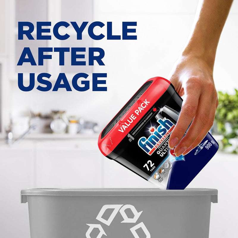 Finish Power Ball Quantum Ultimate Dishwasher Detergent Tabs, Scrubs, Degreases, Shines, Ultimate Clean & Shine 1st time everytime, 72 Tabs