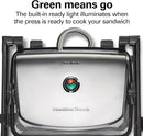 Panini Press Sandwich Maker & Electric Indoor Grill with Locking Lid, Opens Wide to Fit Any Thickness for Quesadillas, Burgers & More, Nonstick 8" x 10" Grids, Chrome (25460MNA)