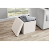 15-Inch Foldable Storage Cube Ottoman with Cushioned Seat, Collapsible Storage Box for Clothes Toys and Blankets, Footrest Organizer