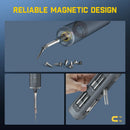 Fanttik 3.7V Cordless Electric Screwdriver, 16 S2 Metal Bits, 3 Torque Settings, 2000mAh, LED Light, 1/4'' Hex, Ideal for Furniture & Computers