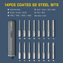 Fanttik 3.7V Cordless Electric Screwdriver, 16 S2 Metal Bits, 3 Torque Settings, 2000mAh, LED Light, 1/4'' Hex, Ideal for Furniture & Computers