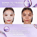 4-Pack Hydrogel Glow Face Mask, Transparent Deep Hydrating Sheet Mask Set with Hyaluronic Acid & Centella Asiatica for Plump Skin