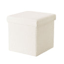 15-Inch Foldable Storage Cube Ottoman with Cushioned Seat, Collapsible Storage Box for Clothes Toys and Blankets, Footrest Organizer