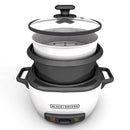 16-Cup Multi-Use Rice Cooker, Electric Rice Cooker with Steamer Basket, Keep Warm Function, Nonstick Cooking Bowl, Tempered Glass Lid