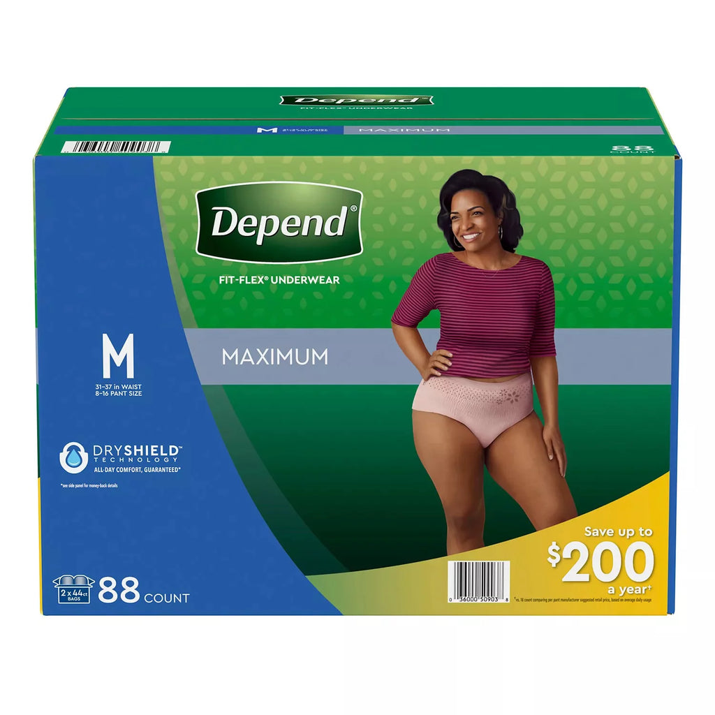 Fit-Flex Maximum Absorbency Incontinence Underwear for Women Size