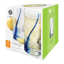 Blue Cooler Drinking Glass Set, Classic Beverage Glasses for Water, Juice, Soda & Cocktails, Everyday Kitchen Drinkware Set