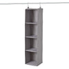 4-Shelf Hanging Closet Organizer, Foldable Fabric Storage Shelves, Space-Saving Wardrobe Organizer for Clothes, Accessories, Bedroom & Home
