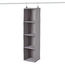 4-Shelf Hanging Closet Organizer, Foldable Fabric Storage Shelves, Space-Saving Wardrobe Organizer for Clothes, Accessories, Bedroom & Home