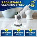 4-Piece Cordless Electric Spin Scrubber Set with Extendable Handle, 3-Speed Rechargeable Power Cleaning Brush with 3 Replaceable Heads