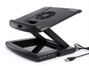 Universal Laptop & Tablet Cooling Stand – Ergonomic Height Adjustable Riser with 4-Port Detachable USB Hub & Ultra-Silent 2400RPM Fan – Compatible with 13-15" Devices (Black)