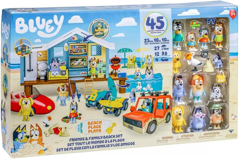 Bluey Friends & Family Beach Set- 45 Piece Ultimate Mega Set-Large-Includes Sticker Sheet!