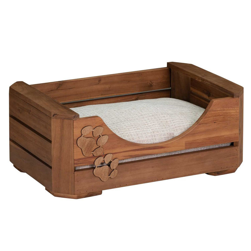 Bowser & Meowser Earth Friendly Recycled Wood Pet Bed, Paw Print