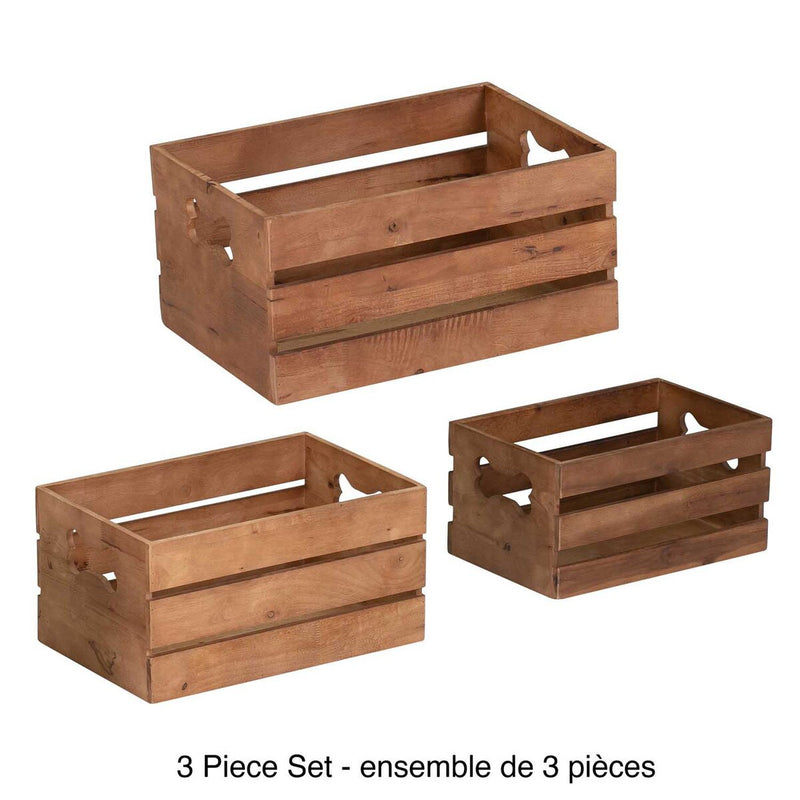 Bowser & Meowser Earth Friendly Recycled Wood Toy and Storage Boxes, Set of 3