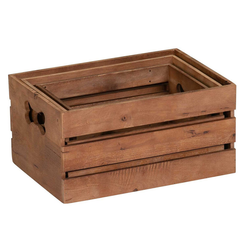 Bowser & Meowser Earth Friendly Recycled Wood Toy and Storage Boxes, Set of 3