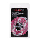 Steel Beaded Silicone Ring Set