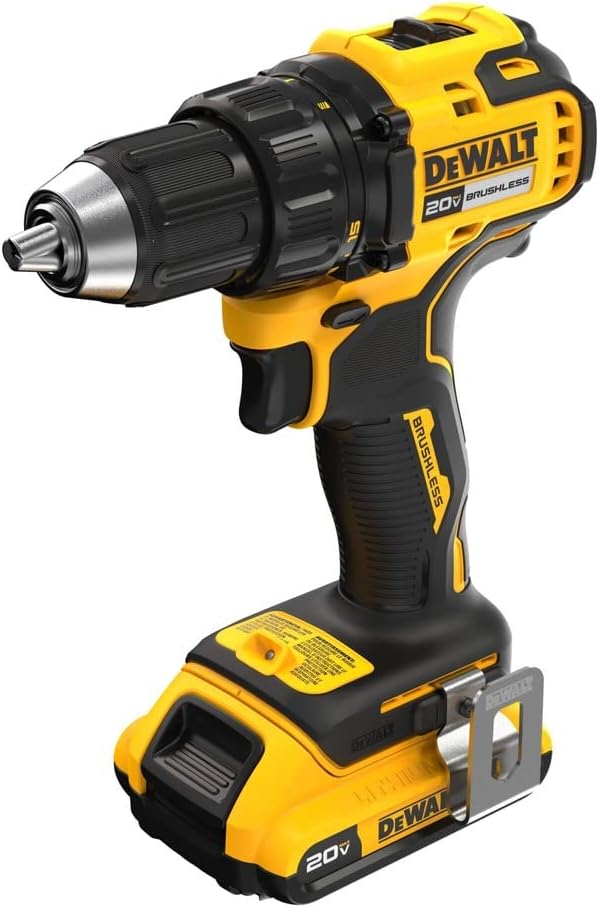 DEWALT 20V MAX Brushless 12 in. Cordless Compact Drill Driver Kit, Ratcheting Chuck, LED (DCD793D1)