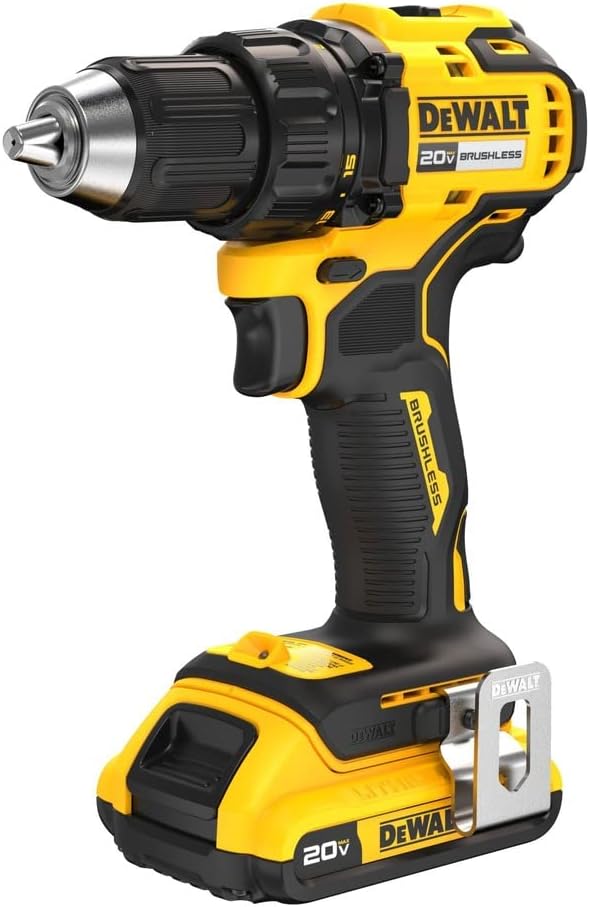 DEWALT 20V MAX Brushless 12 in. Cordless Compact Drill Driver Kit, Ratcheting Chuck, LED (DCD793D1)