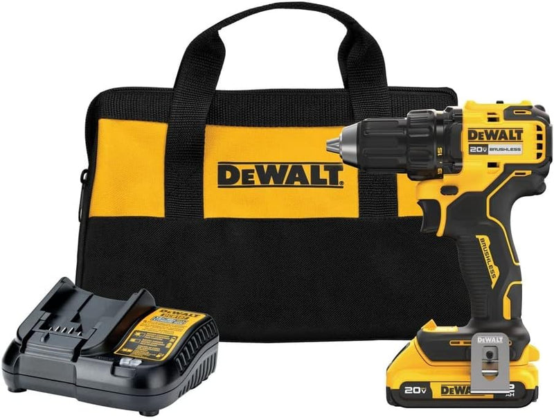 DEWALT 20V MAX Brushless 12 in. Cordless Compact Drill Driver Kit, Ratcheting Chuck, LED (DCD793D1)