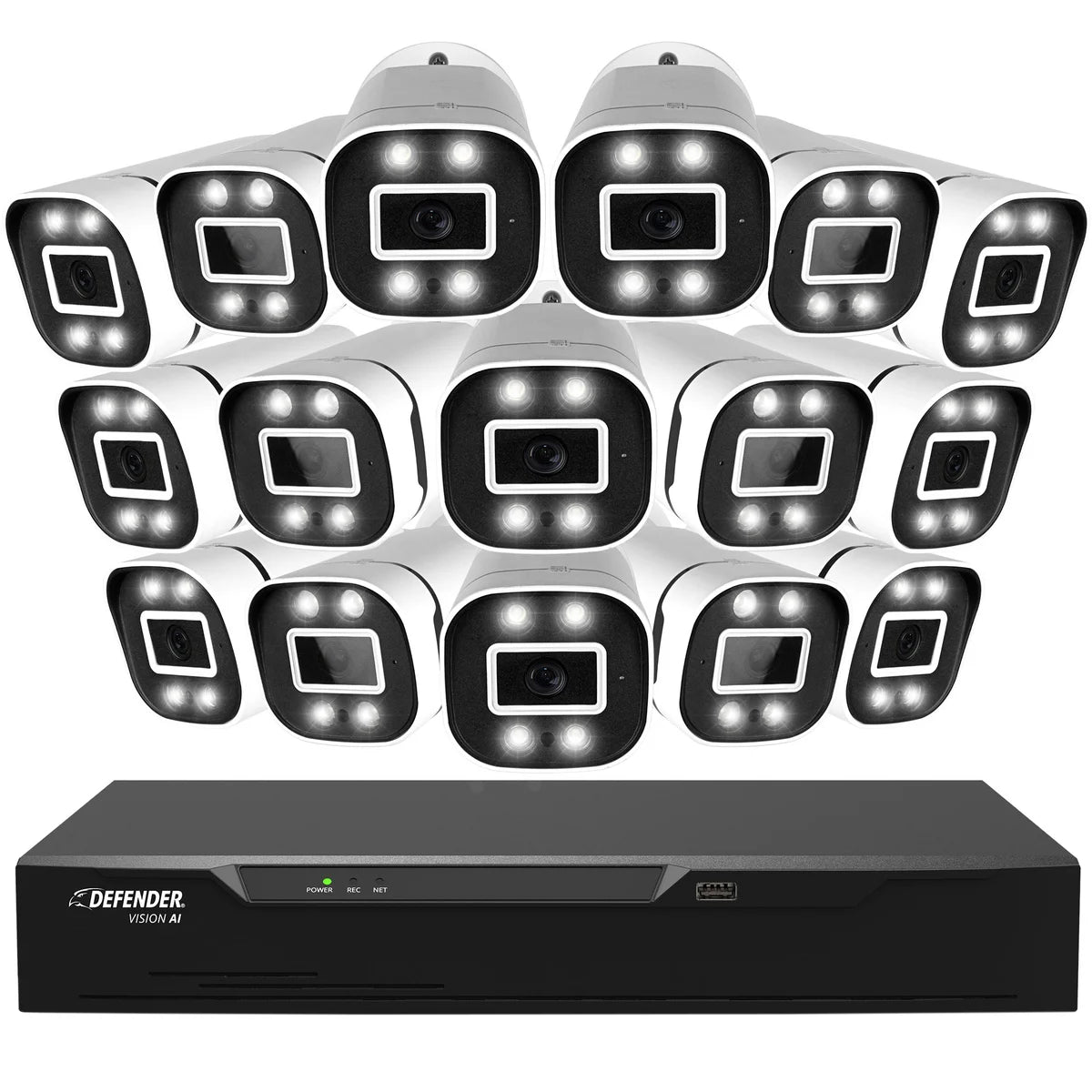 Defender 4K Vision AI Smart DVR Security System with 16 Deterrence Cam