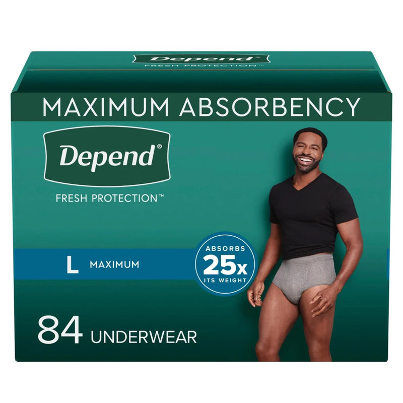 Depend Men's Maximum Absorbency Underwear Large 84