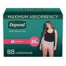 Depend Fit-Flex Underwear for Women Size Medium 88 ct