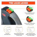 HENU Double Retractable Dog Leash – 360° Tangle-Free Dual Dog Leash for Walking 2 Dogs up to 50lbs Each, 3M Long Nylon Cords, Durable ABS Shell