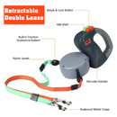 HENU Double Retractable Dog Leash – 360° Tangle-Free Dual Dog Leash for Walking 2 Dogs up to 50lbs Each, 3M Long Nylon Cords, Durable ABS Shell