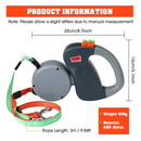 HENU Double Retractable Dog Leash – 360° Tangle-Free Dual Dog Leash for Walking 2 Dogs up to 50lbs Each, 3M Long Nylon Cords, Durable ABS Shell