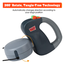 HENU Double Retractable Dog Leash – 360° Tangle-Free Dual Dog Leash for Walking 2 Dogs up to 50lbs Each, 3M Long Nylon Cords, Durable ABS Shell