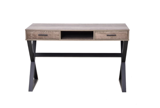 JR Home Collection Industrial Look X Desk with Drawers