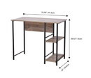 JR Home Collection Industrial Look Computer Desk with Side Storage