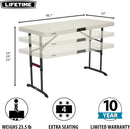 Lifetime 4-Foot Commercial Adjustable Folding Table, Almond