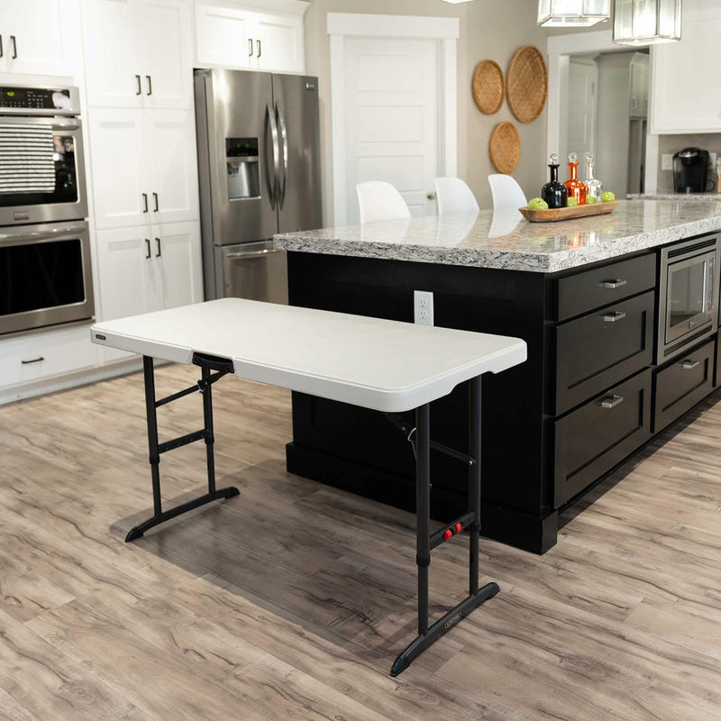Lifetime 4-Foot Commercial Adjustable Folding Table, Almond